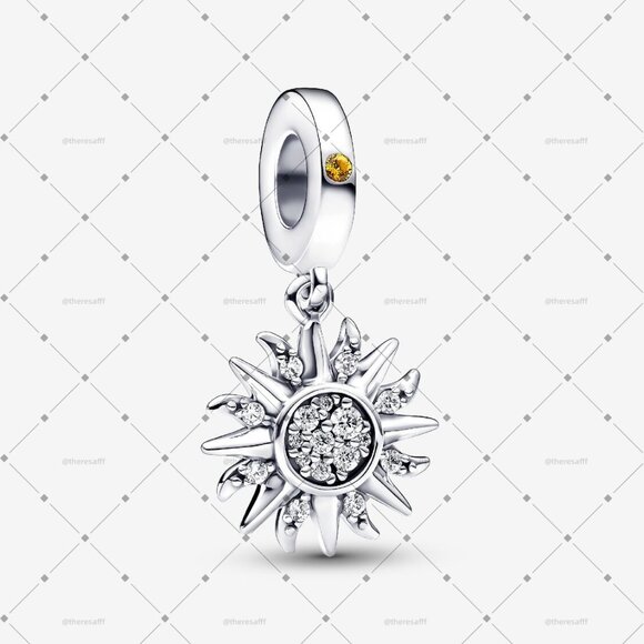 Pandora Sparkling Sun Dangle Charm - Picture 1 of 4